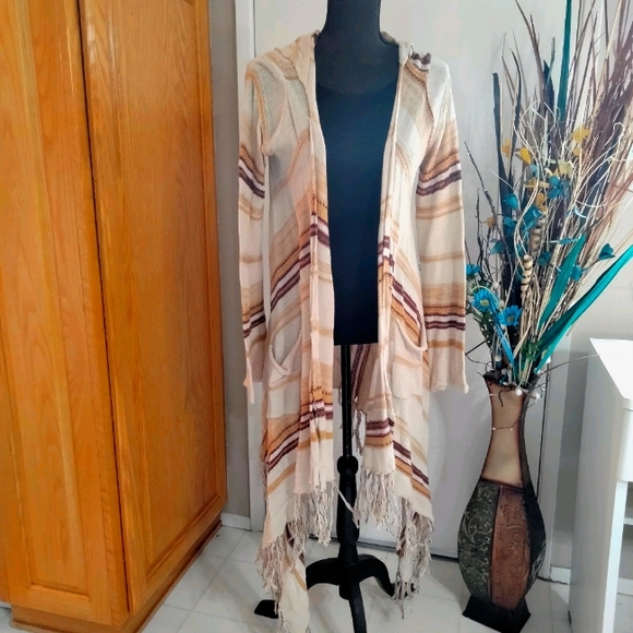 ELAN Lightweight Long Duster Cardigan Sweater S - Picture 1 of 8